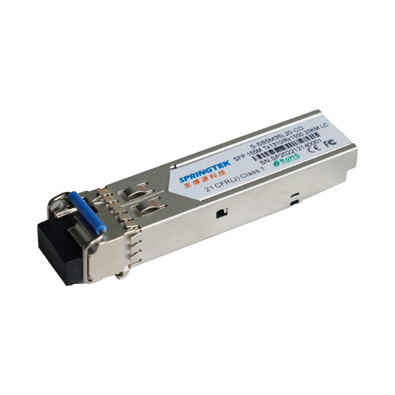 WDM 20km BIDI SFP Optical Transceiver 155Mb/s TX1310nm/RX1550nm LC For SM Fiber Channel