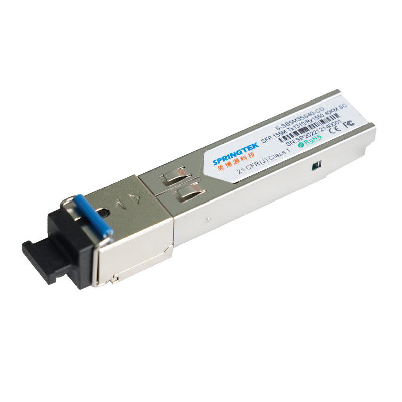 155M Compatible Juniper/Arista SFP BIDI  40KM Optical Module TX1310nm/RX1550nm SC DDM Transceiver