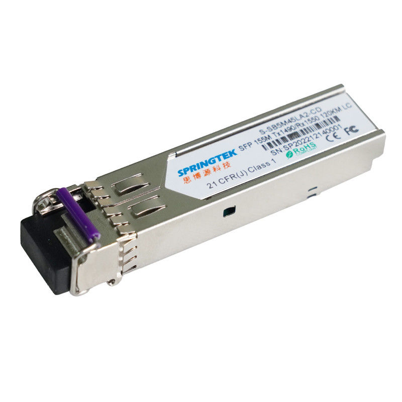 Springtek Tx1490nm Rx1550nm DFB Laser 155M Single Mode Bidi SFP 120km Ultra Long Range LC 155M SFP