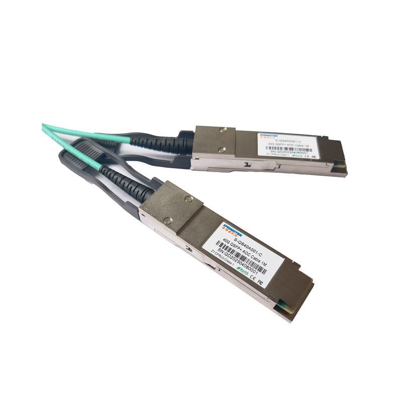 High Speed Qsfp+ Aoc OM3 1m (33ft) Qsfp 40g Sr4 Active Optical Cable For Data Center