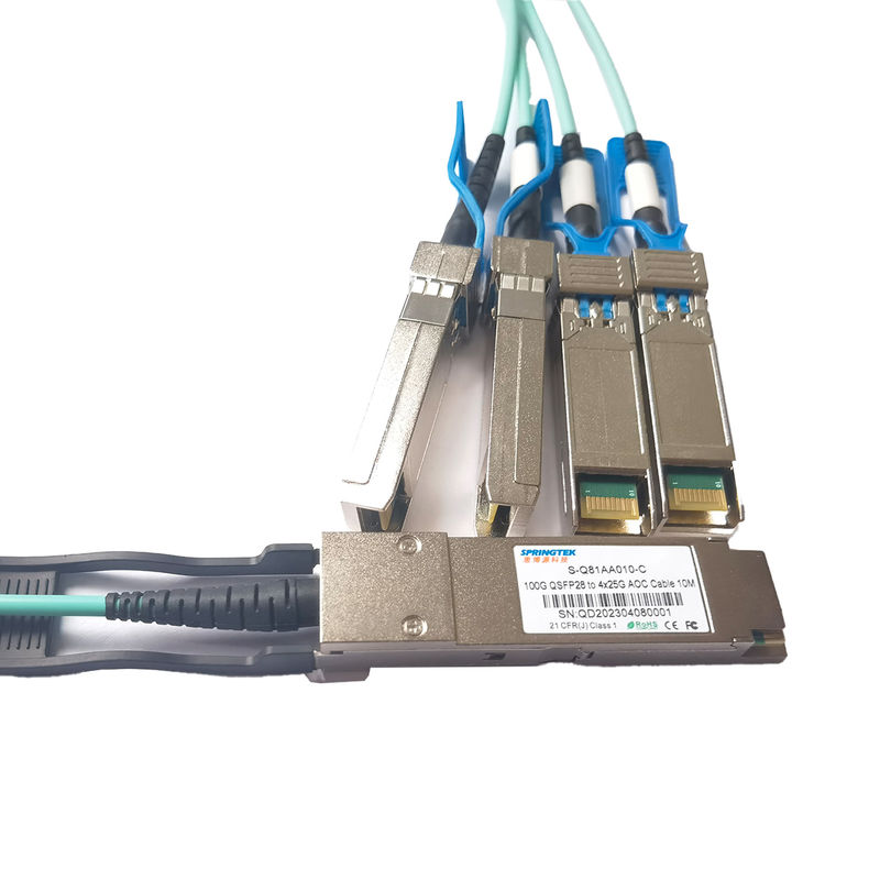 100G QSFP28 to 4x25G SFP28 Breakout Active Optical Cable   10m 20m 100Gbase Transceiver AOC Cable