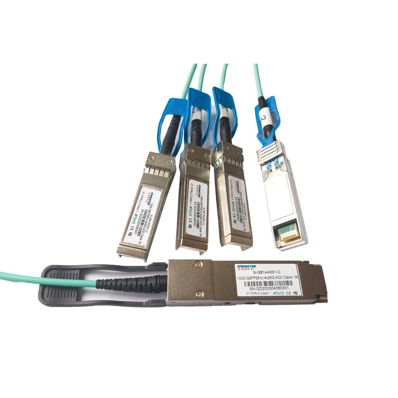 1m (3ft) S-Q81AA001-C 1M Compatible 100G QSFP28 to 4x25G SFP28 Breakout Active Optical Cable